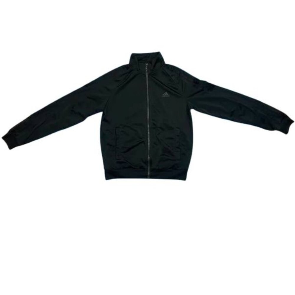 ADIDAS‎ JACKET SYNTHETIC TRACK JACKET FULL ZIP BLACK STRIPE SIZE SMALL